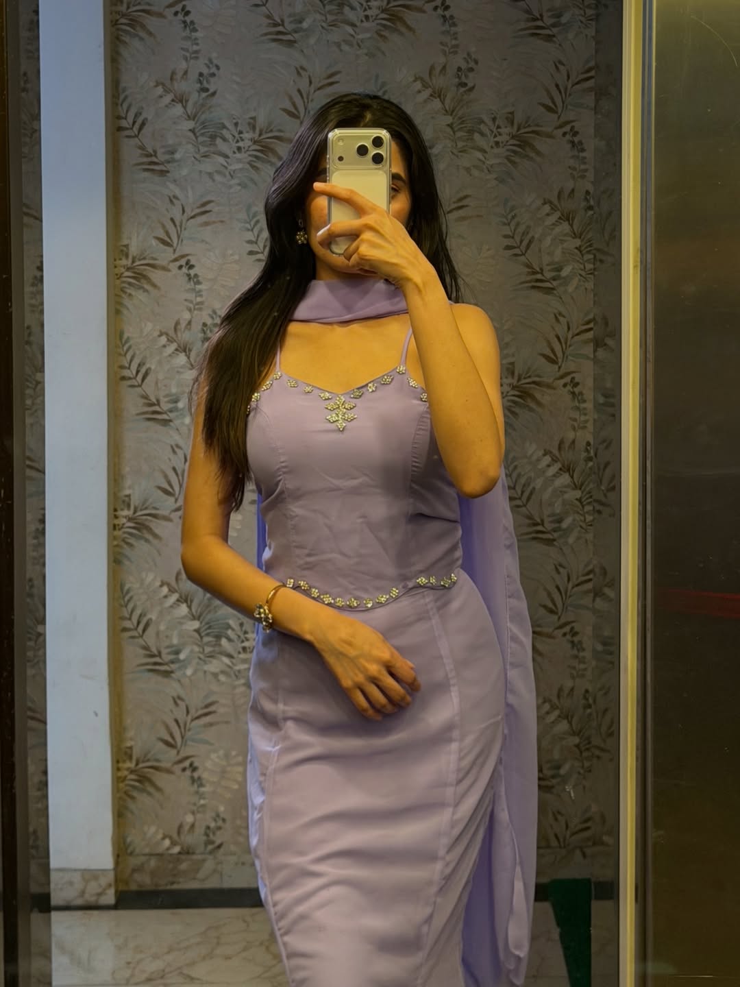 Party Wear Lavender Color Marmaid Georgette Fish Cut Lehenga