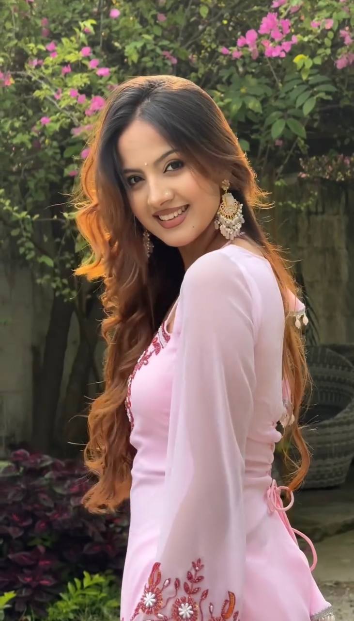 Blush Pink Embroidered Palazzo Suit Set for Women