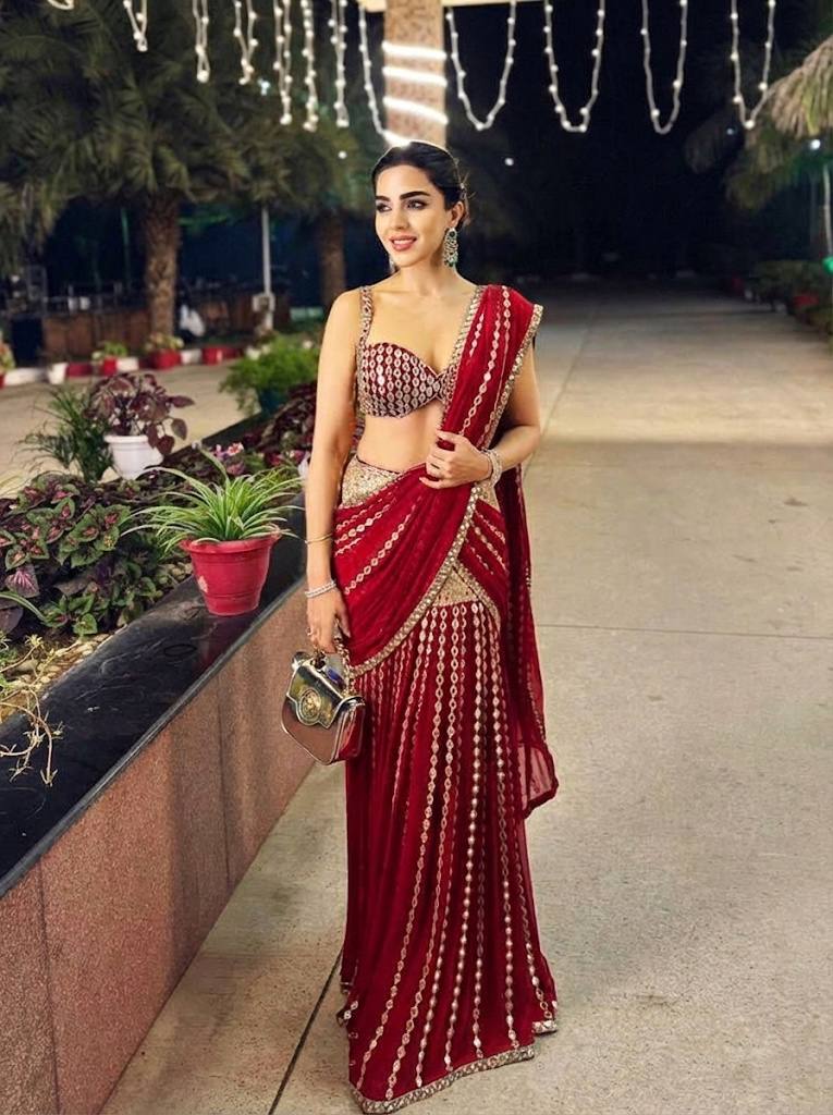 Wedding Wear Black Ready To Wear Mirror Work Saree in Faux Georgette | Ready To Wear Saree For Wedding