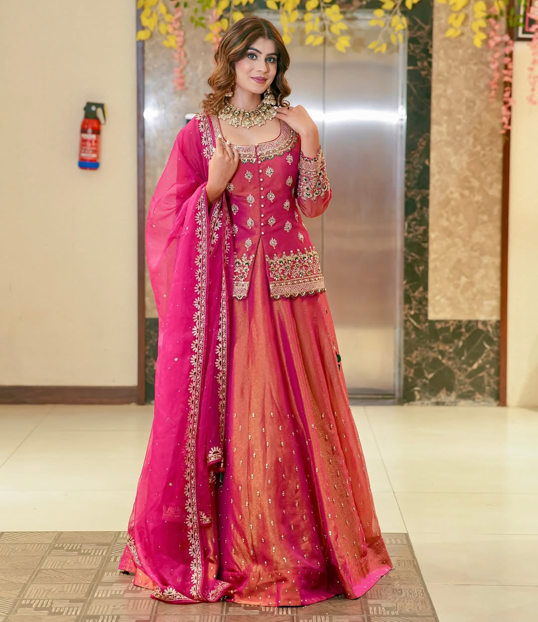 Wedding Ready To Wear Pink Lehenga Choli | Corset Wedding Lehenga For Women