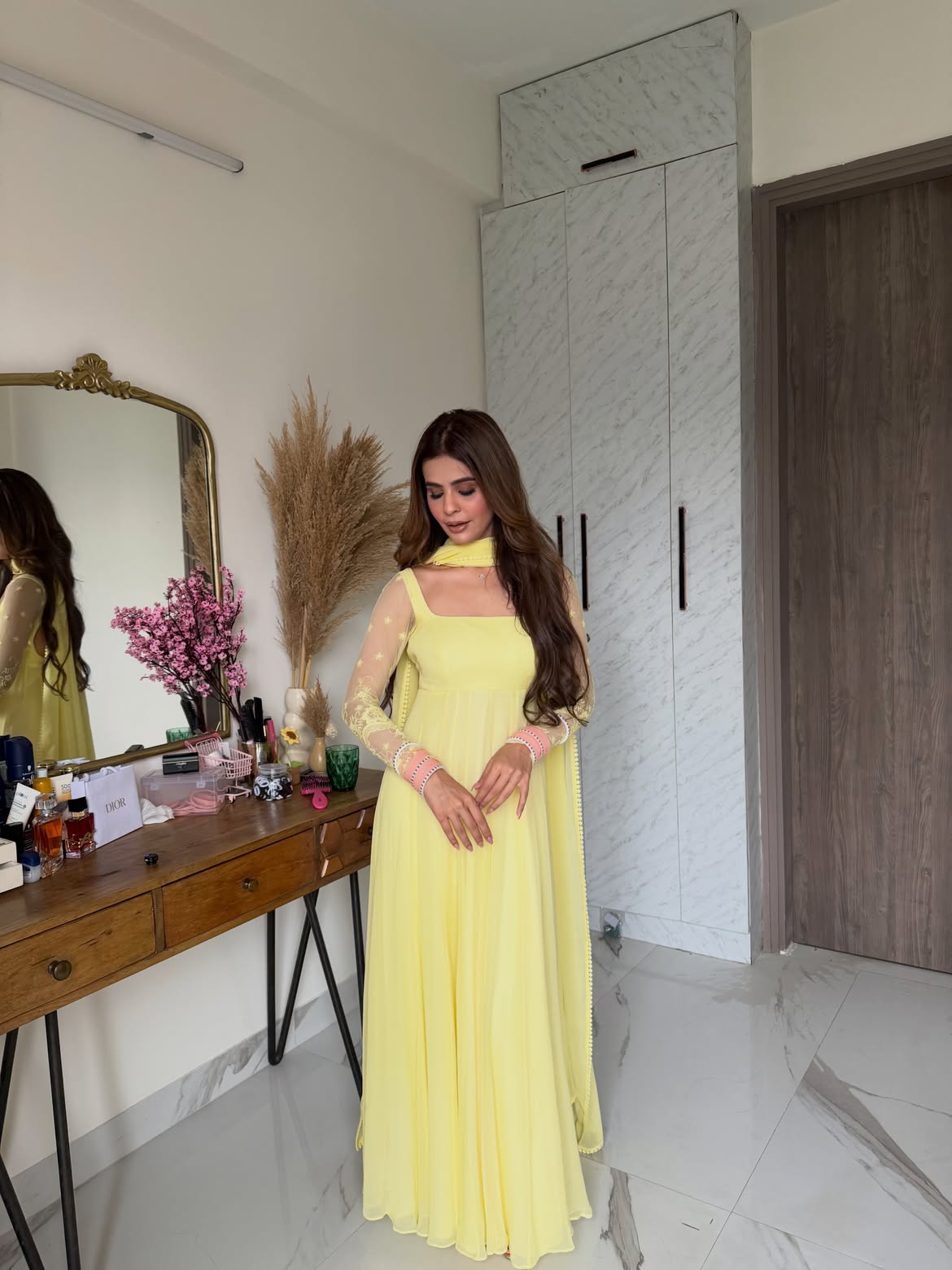 Stylish Pastel Yellow Anarkali Suit For Women | Wedding, Party & Festive Wear
