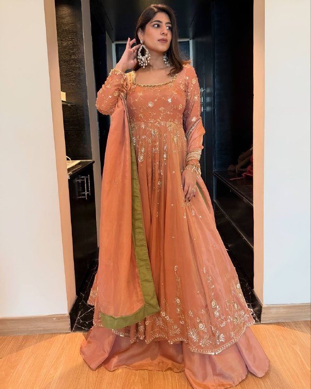 Peach Pink Sequin Embroidered Lehenga Choli Set with Dupatta for Women | Wedding & Festive Wear