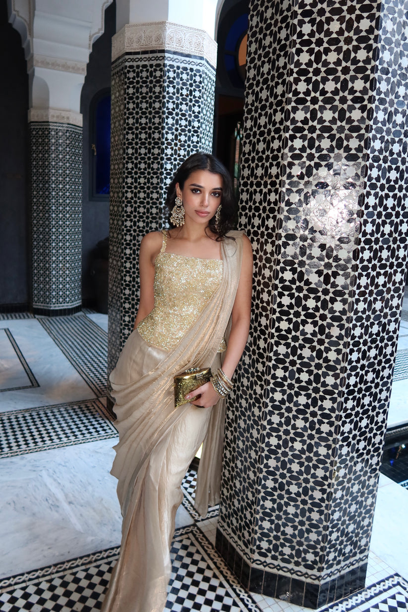 Designer 1 Minute Ready To Wear Pure Silk Saree for Party & Wedding