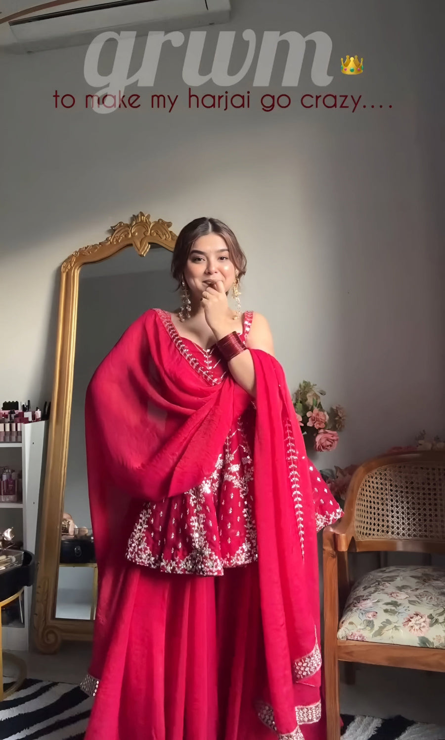 Royal Red Heavy Sequin Sharara Set with Dupatta – Designer Festive Wear