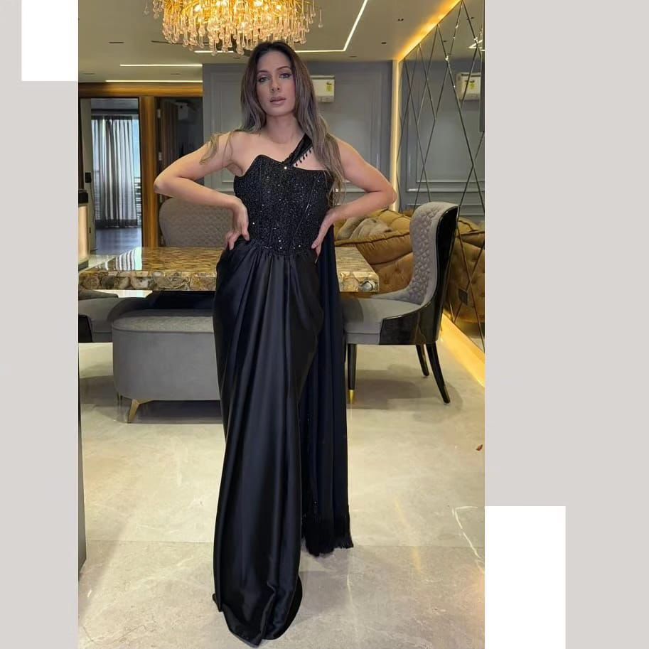 Partywear Black Ready To Wear Saree Gown For Women | Ready To Wear Saree For Wedding