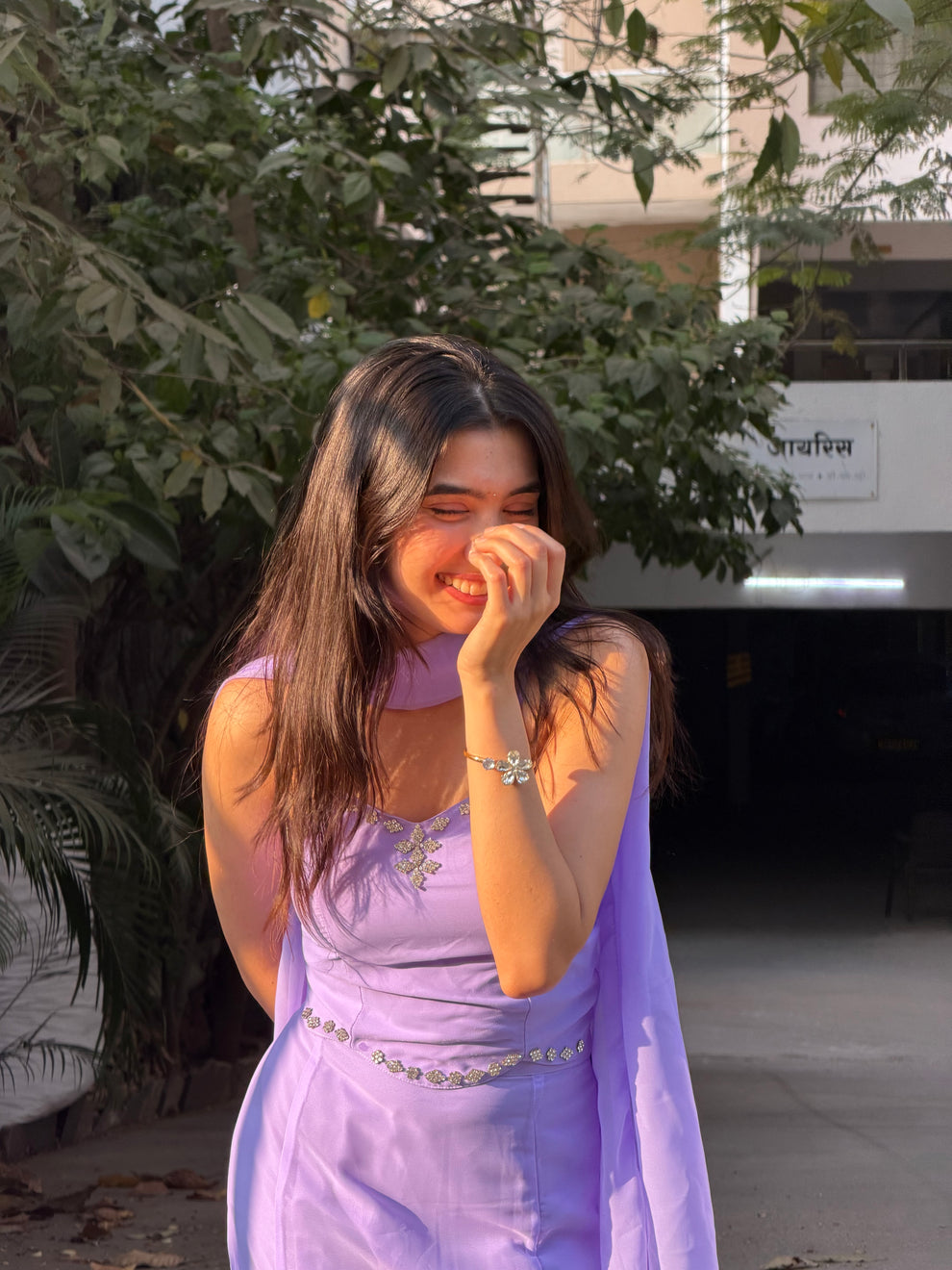 Party Wear Lavender Color Marmaid Georgette Fish Cut Lehenga