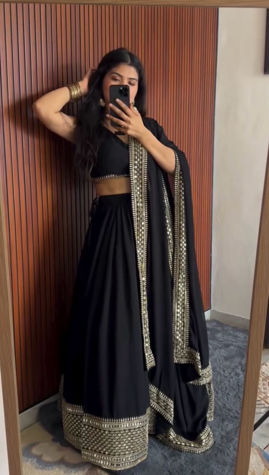 Wedding Wear Black Lehenga For Women