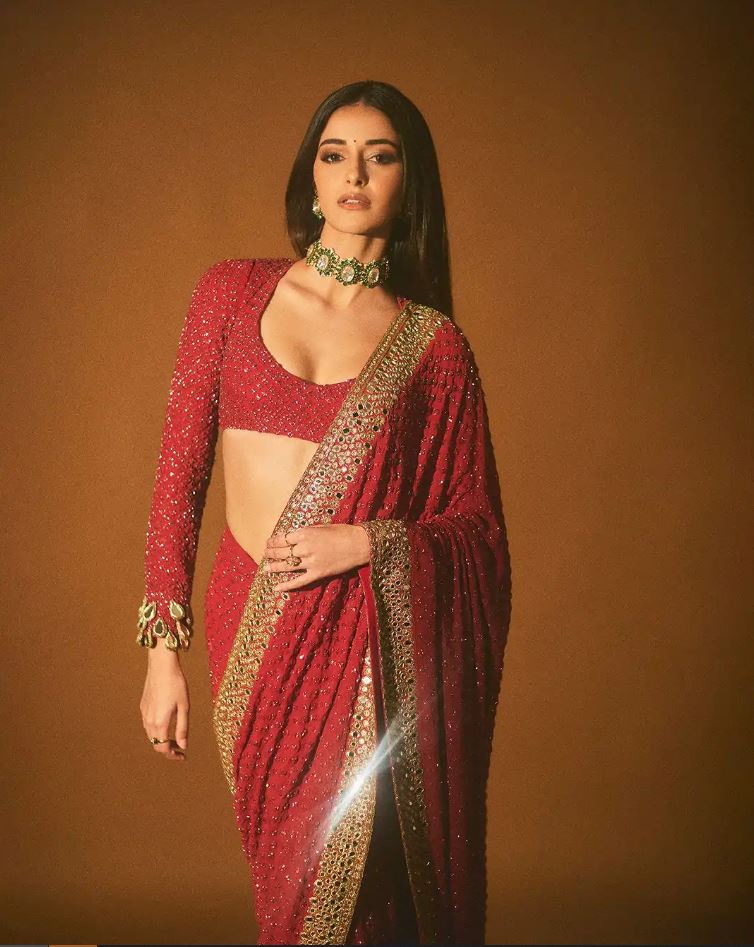 Hot Red Mirror Work Saree For Women | Saree For Wedding | Saree For Women Party Wear