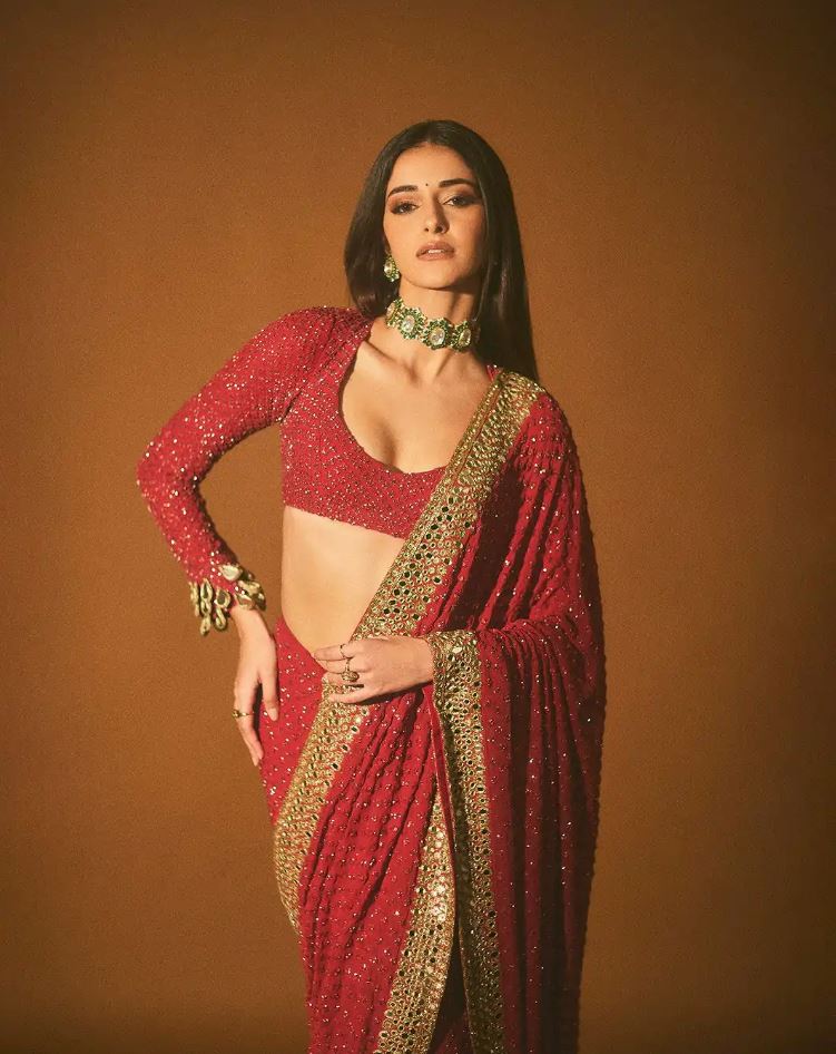 Hot Red Mirror Work Saree For Women | Saree For Wedding | Saree For Women Party Wear