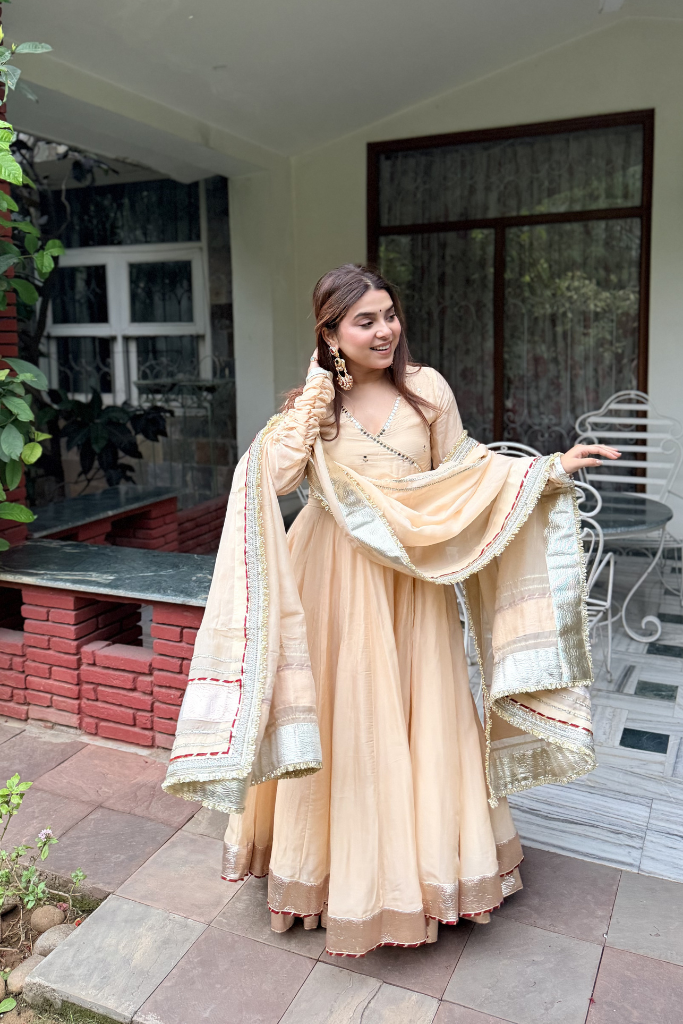 Elegant Chiku Flared Anarkali Suit Set For Women | Wedding, Party & Festive Wear