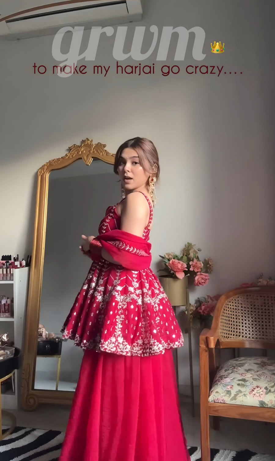 Royal Red Heavy Sequin Sharara Set with Dupatta – Designer Festive Wear