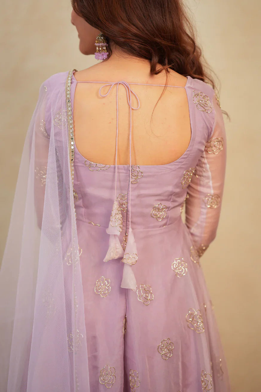 Festive Wear Lavender Anarkali Gown