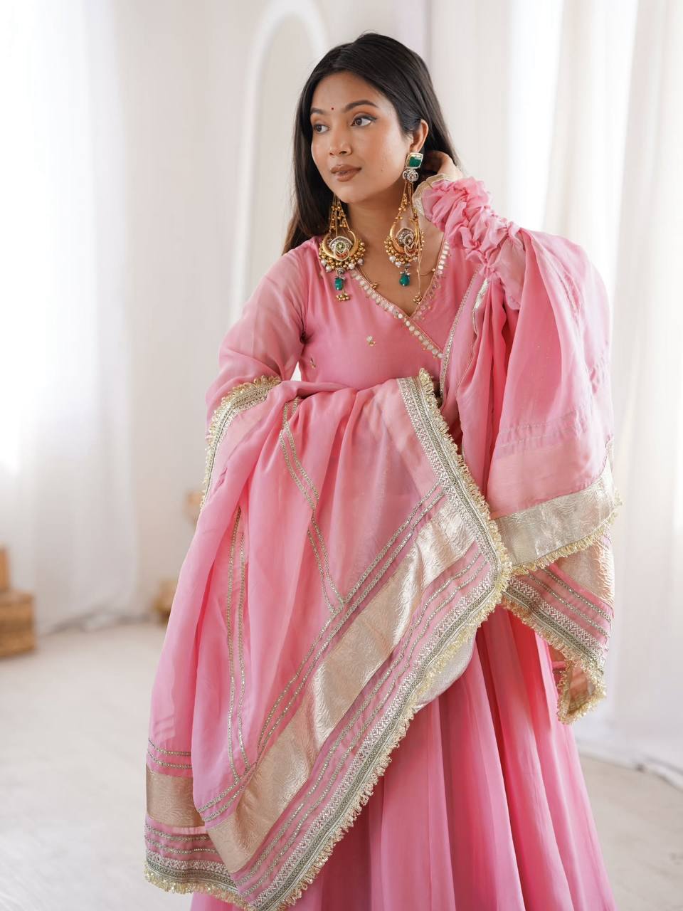 Pink Flared Anarkali Suit For Women | Wedding, Party & Festive Wear