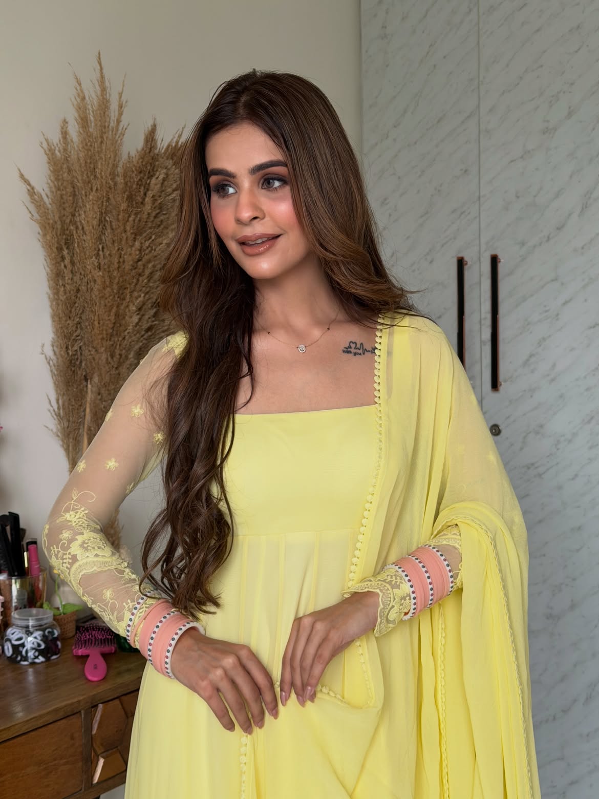 Stylish Pastel Yellow Anarkali Suit For Women | Wedding, Party & Festive Wear