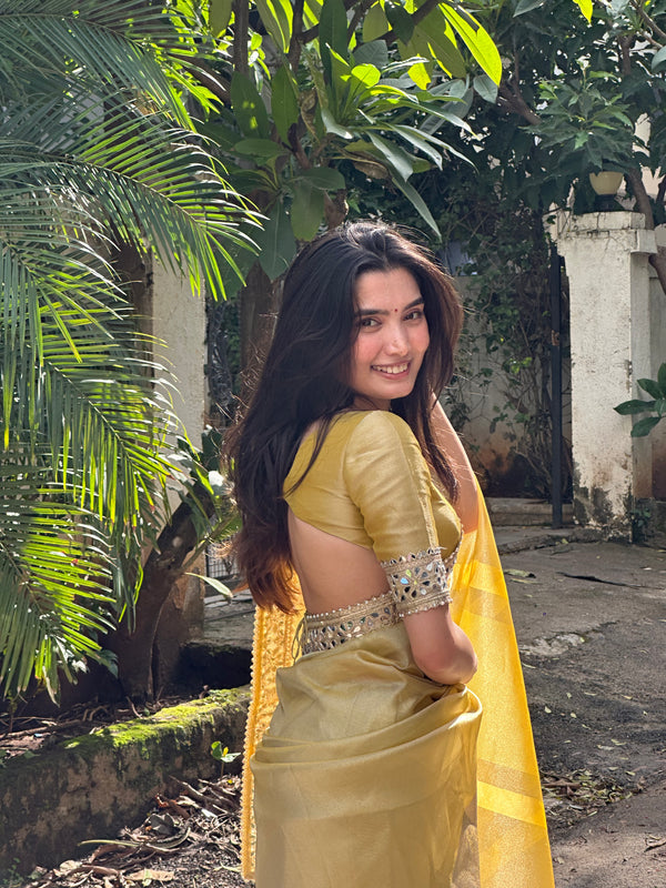 Party Wear Mirror Work Tissue Silk Saree For Women | Mirror Work Saree | Party Wear Saree For Women