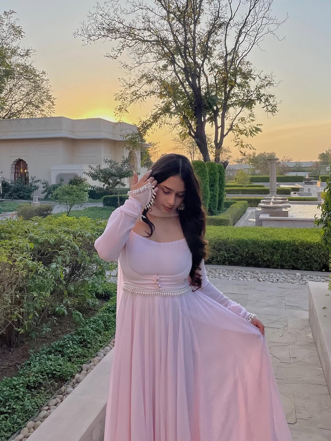 Blush Pink Jacket Style Anarkali Suit For Women