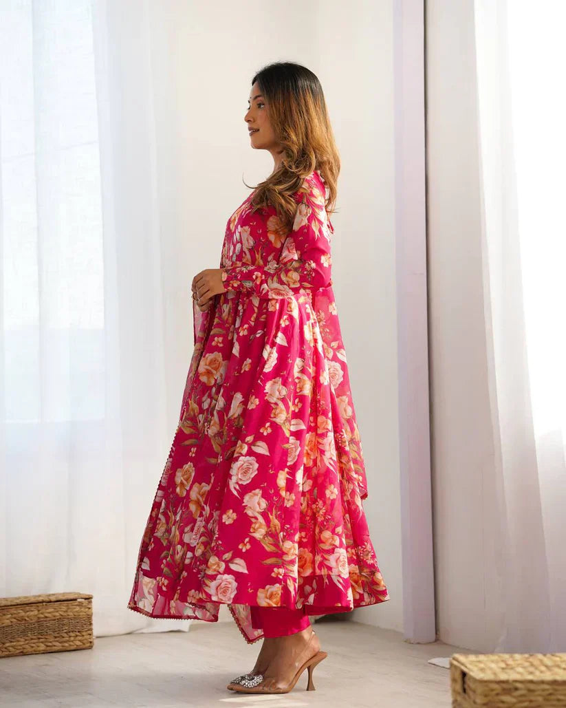 Function Wear Inaaya Ready To Wear Soft Flowing Floral Anarkali Set