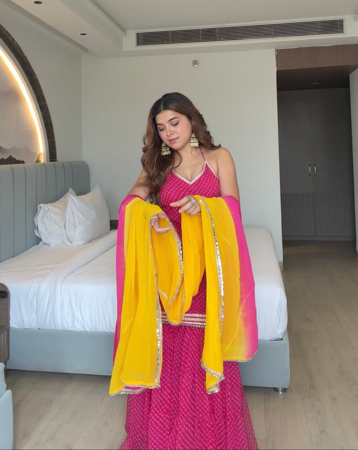 Festive Wear Pink Sharara Suit Set for Women | Mehendi, Haldi & Wedding Wear