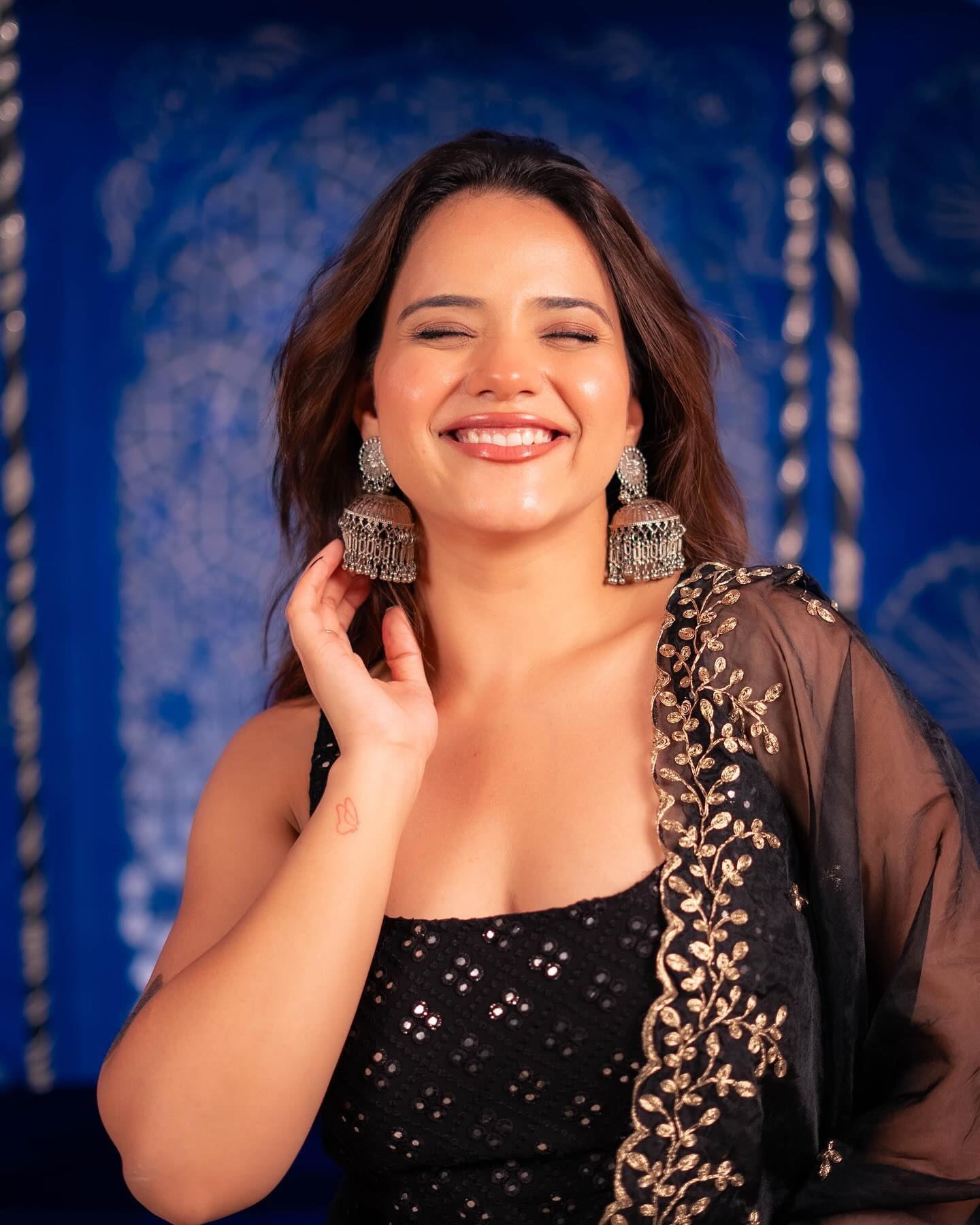 Black Georgette Kurti Sharara Set with Embroidered Dupatta | Party & Festive Wear