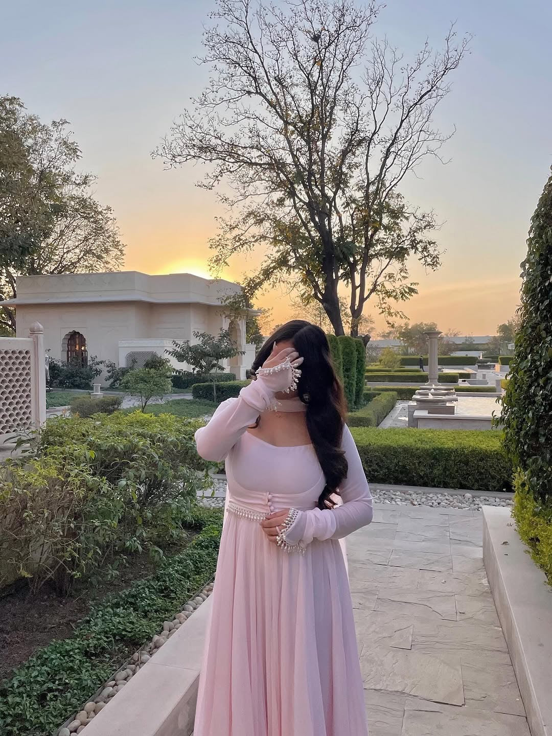 Blush Pink Jacket Style Anarkali Suit For Women