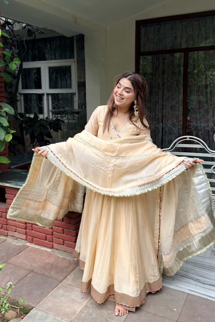 Elegant Chiku Flared Anarkali Suit Set For Women | Wedding, Party & Festive Wear
