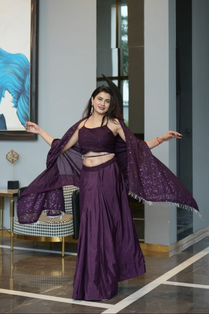 Modern Chic Wine Indo Western Dhoti Suit With Shrug | Indo Western Dress For Women