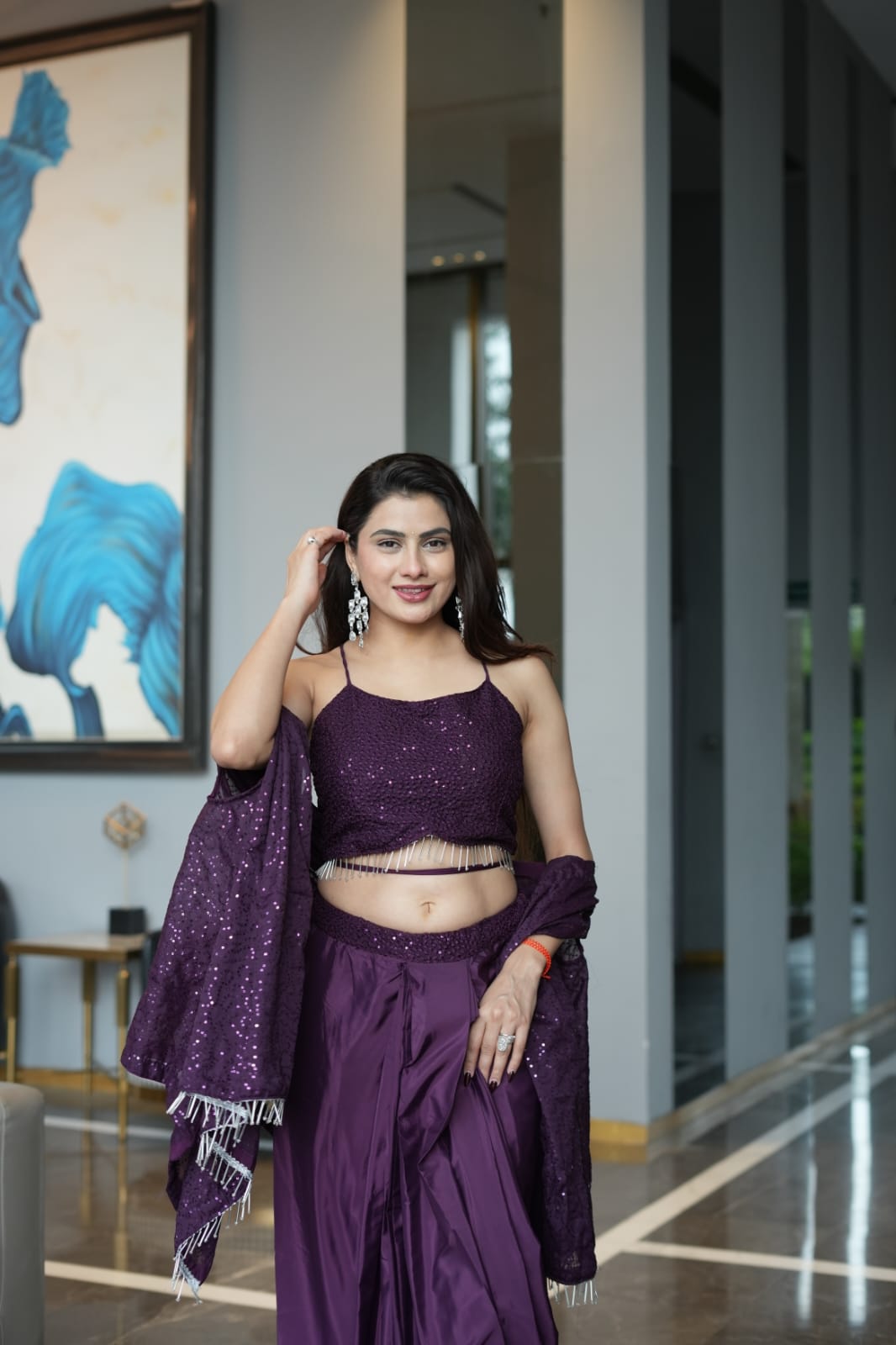 Modern Chic Wine Indo Western Dhoti Suit With Shrug | Indo Western Dress For Women
