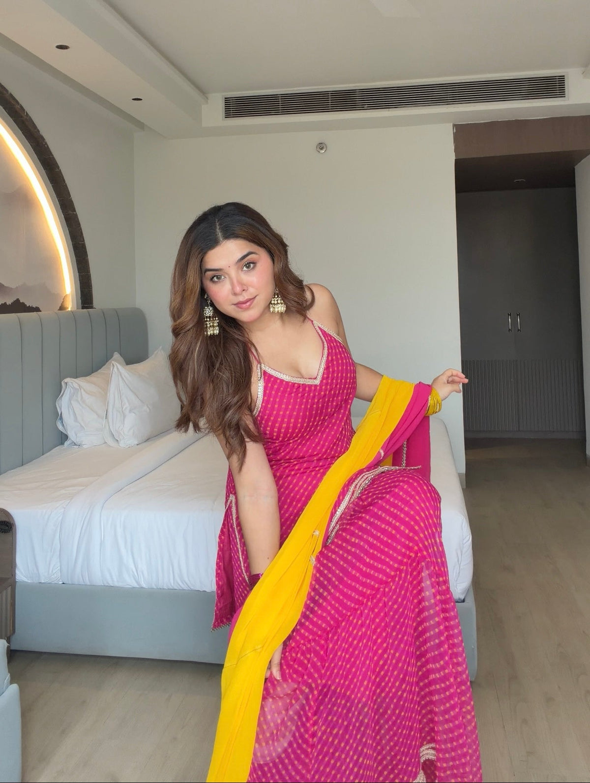 Festive Wear Pink Sharara Suit Set for Women | Mehendi, Haldi & Wedding Wear