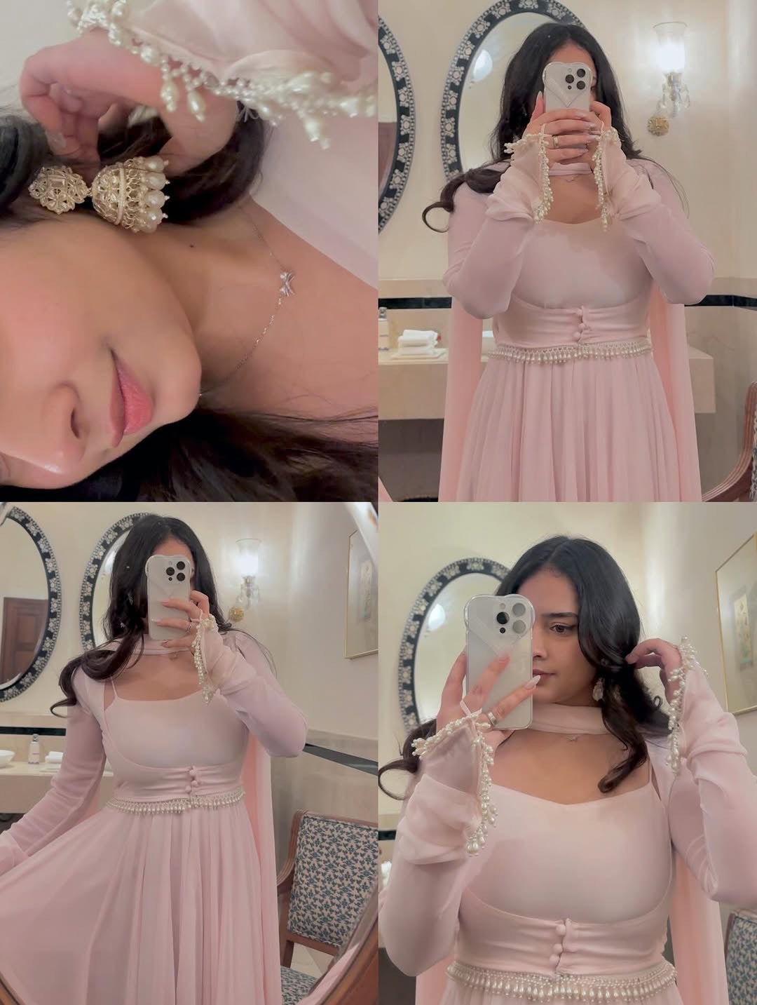 Blush Pink Jacket Style Anarkali Suit For Women