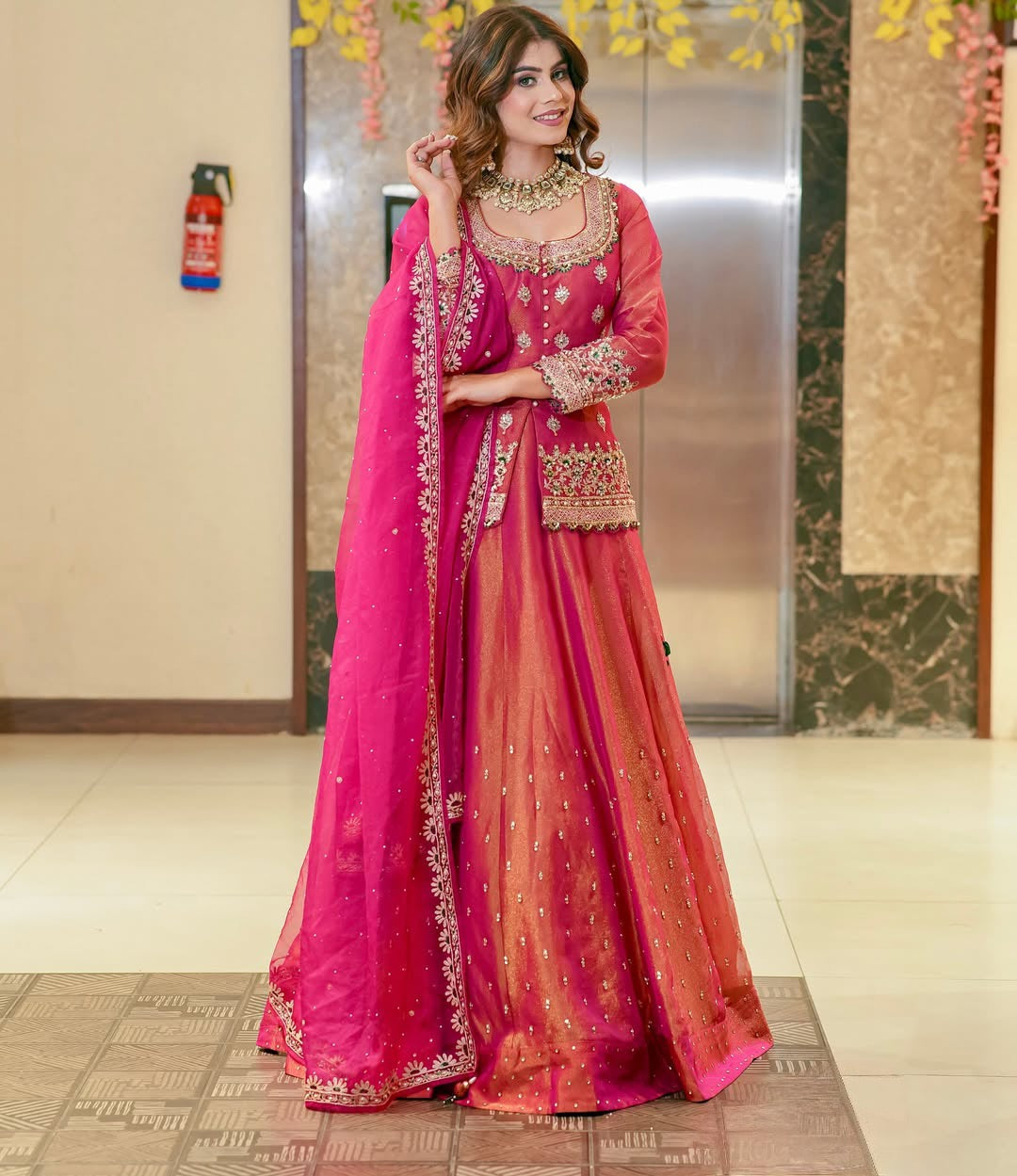 Wedding Ready To Wear Pink Lehenga Choli | Corset Wedding Lehenga For Women