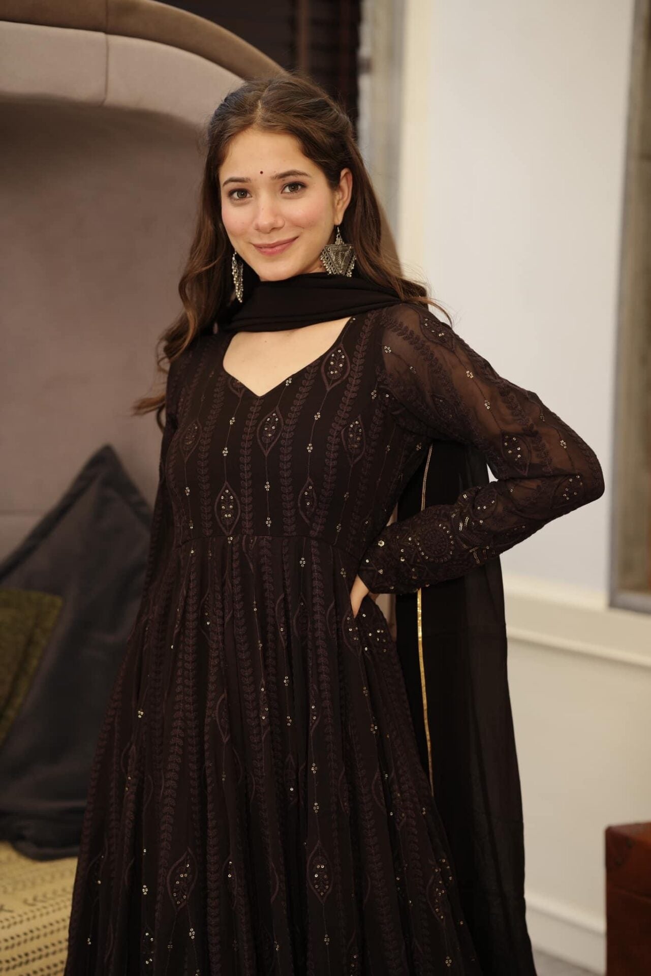 Maroon Georgette Anarkali Suit Set with Dupatta | Anarkali Suit For Women