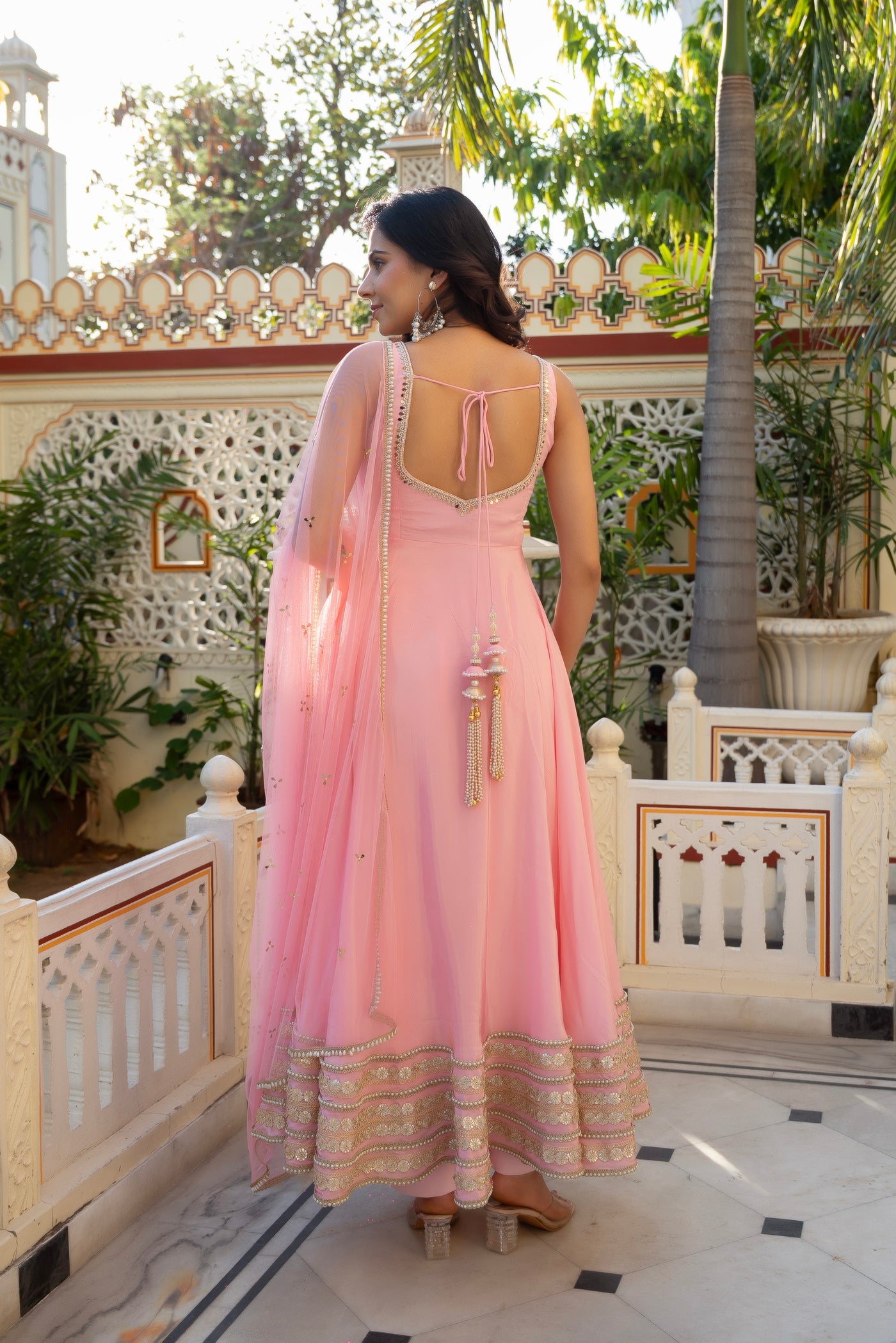 Baby Pink Designer Anarkali Suit for Women | Wedding, Sangeet & Festive Wear