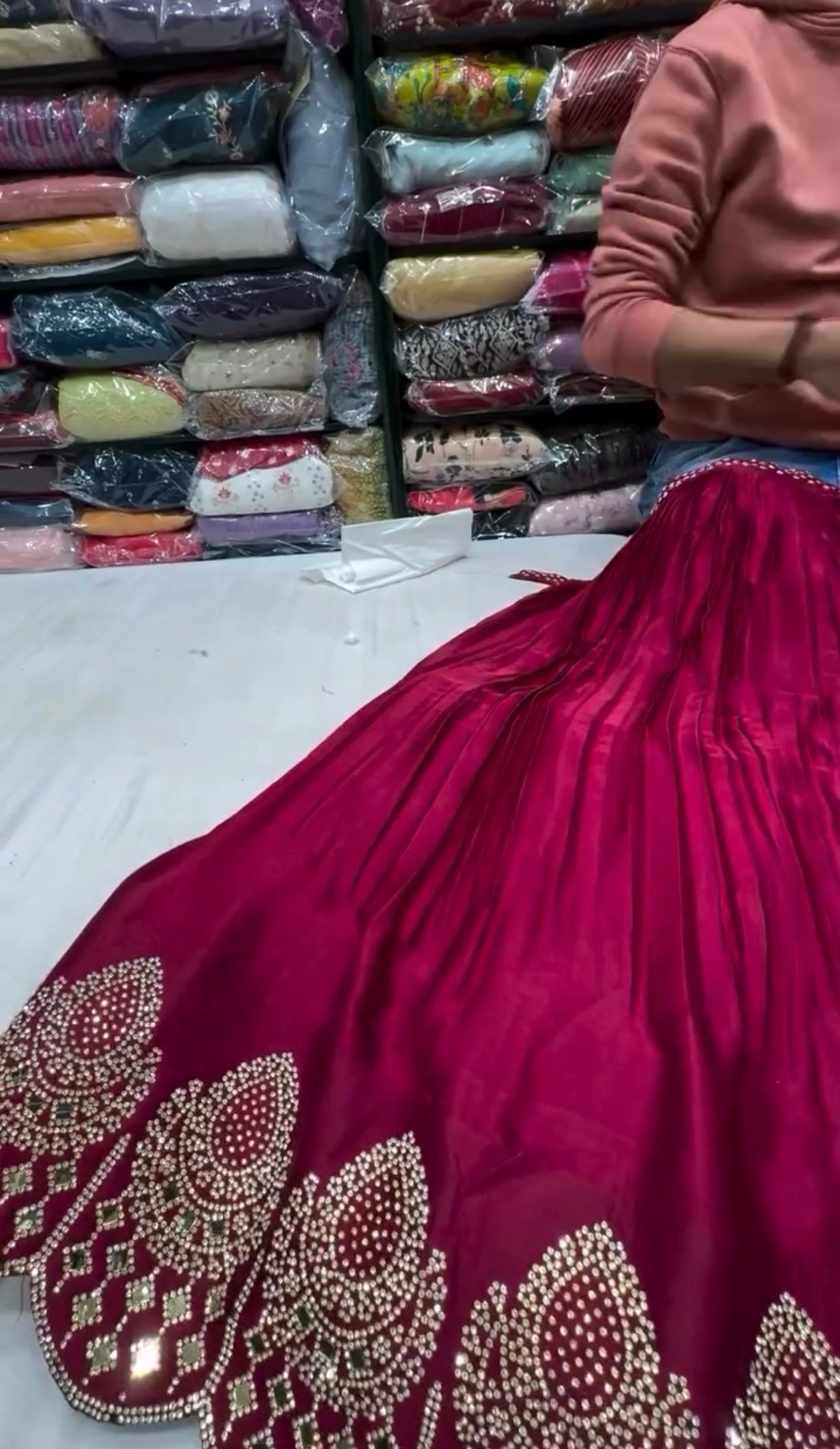 Trending Satin Silk Lehenga Choli with Stone & Real Mirror Work