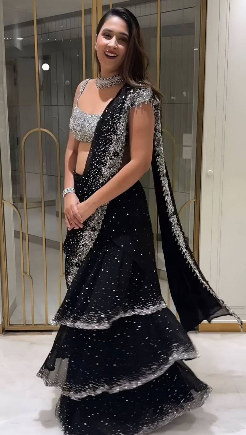 Ready To Wear Lehenga Saree For Women | Pre Draped Georgette Party Wear Saree