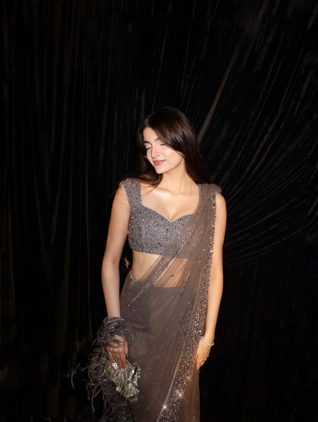 Luxury Party Wear Designer Net Ready To Wear Saree