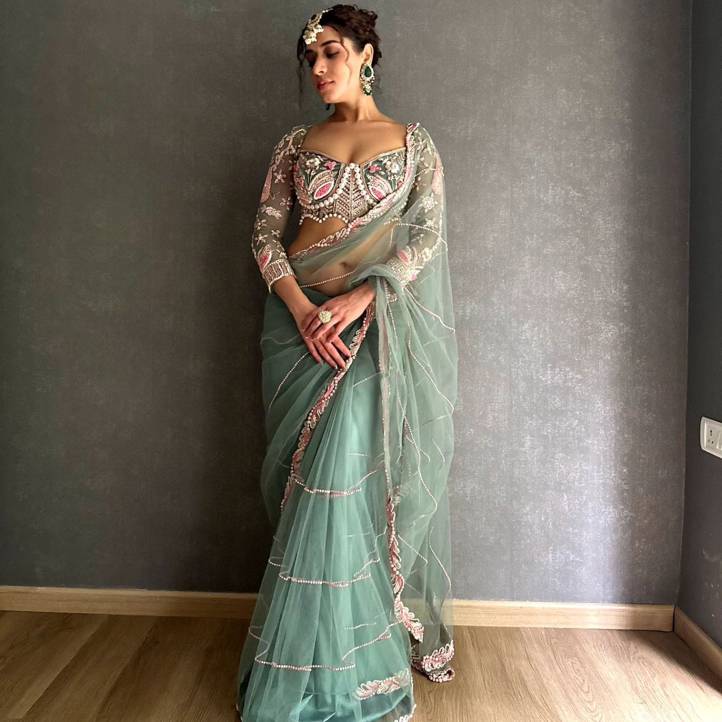 Function Wear Aqua Radiance Saree