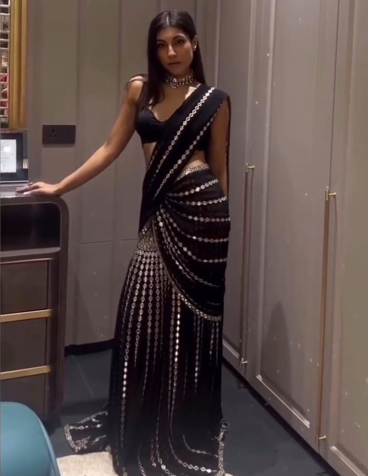 Sangeet Wear Moonlit Mirror Lehenga Saree