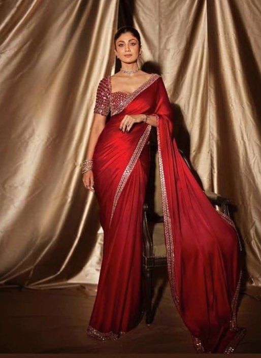Wedding Wear Shilpa Shetty Real Mirror Beauty Saree