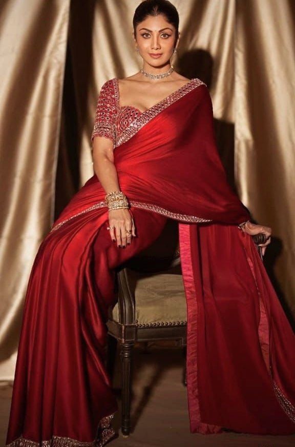 Wedding Wear Shilpa Shetty Real Mirror Beauty Saree