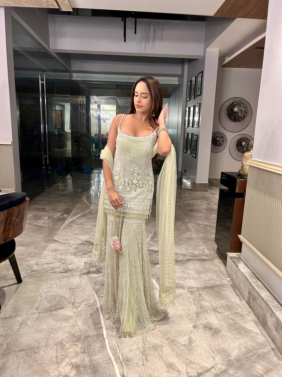 Festive Shamreen Spark Sharara Set