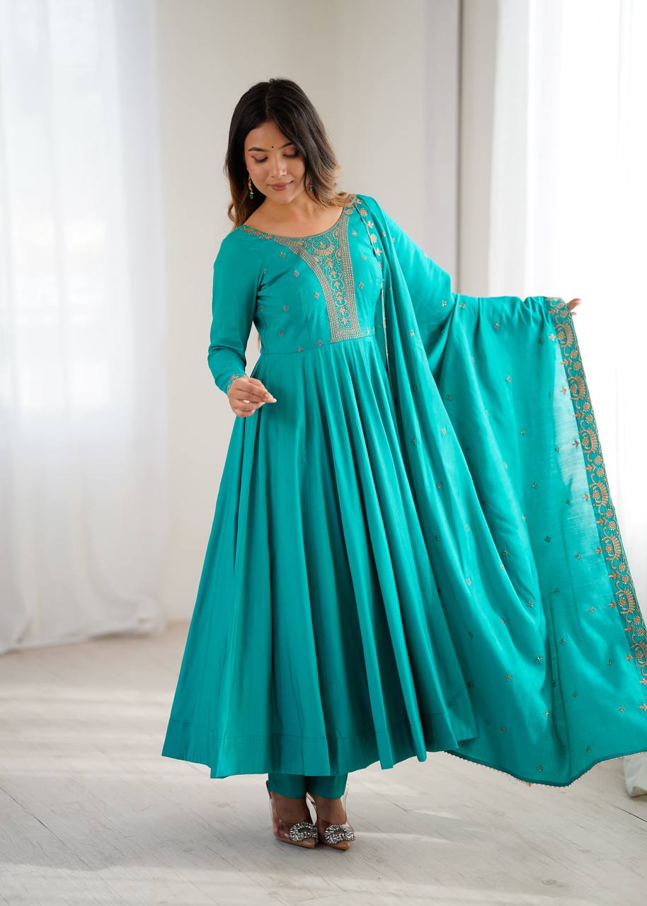 Party Wear Shipra  Beads Handwork Anarkali Suit
