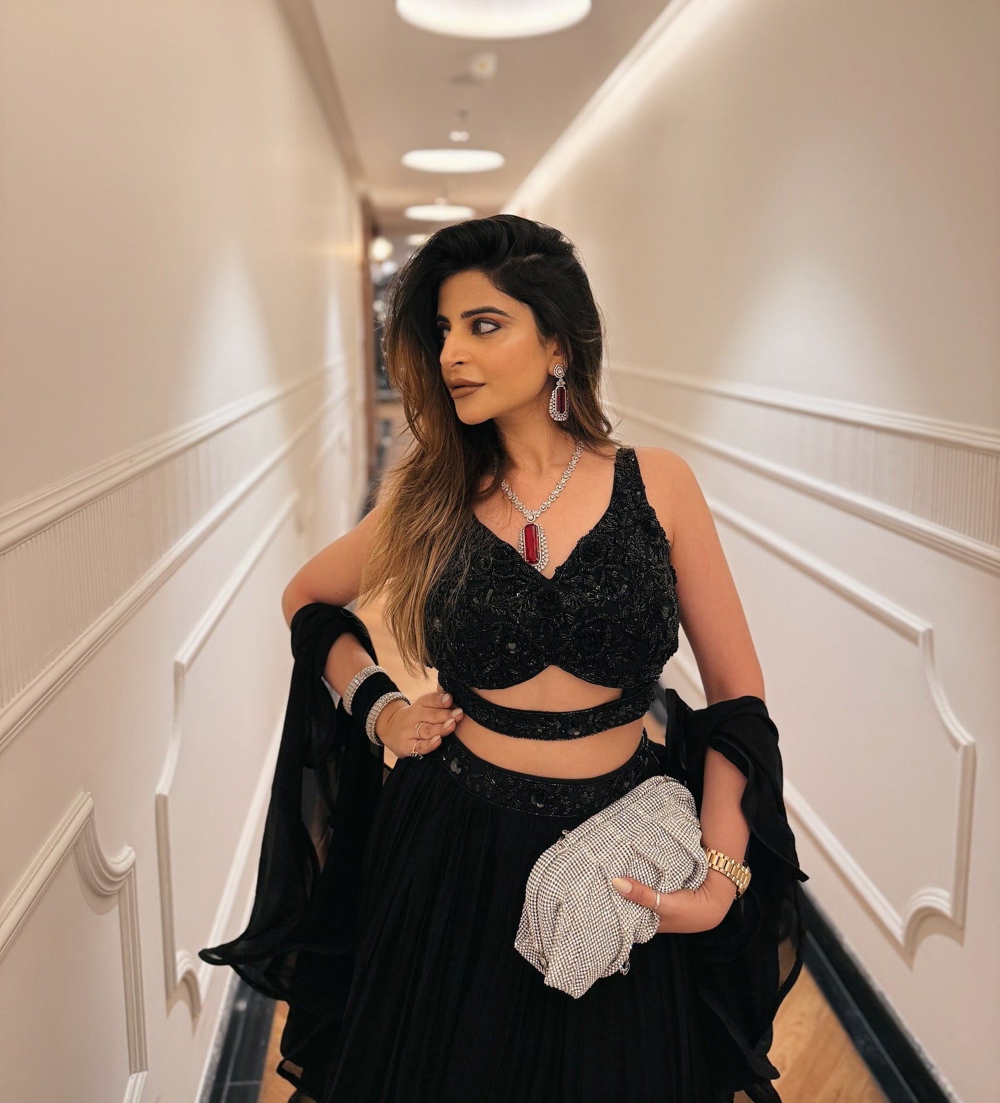 Cocktail Wear Stunning Black Georgette Party Wear Lehenga Whit Sequence Work Blouse Lehenga Choli