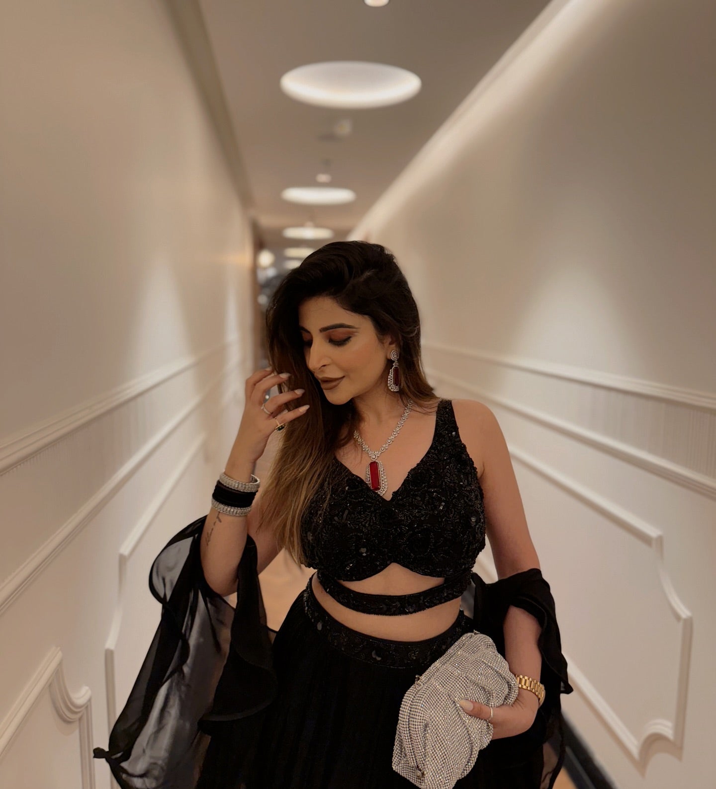 Cocktail Wear Stunning Black Georgette Party Wear Lehenga Whit Sequence Work Blouse Lehenga Choli